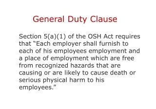General Duty Clause