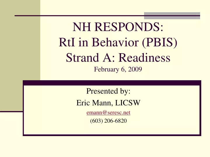 nh responds rti in behavior pbis strand a readiness february 6 2009