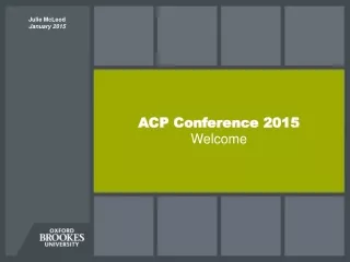 ACP Conference 2015 Welcome