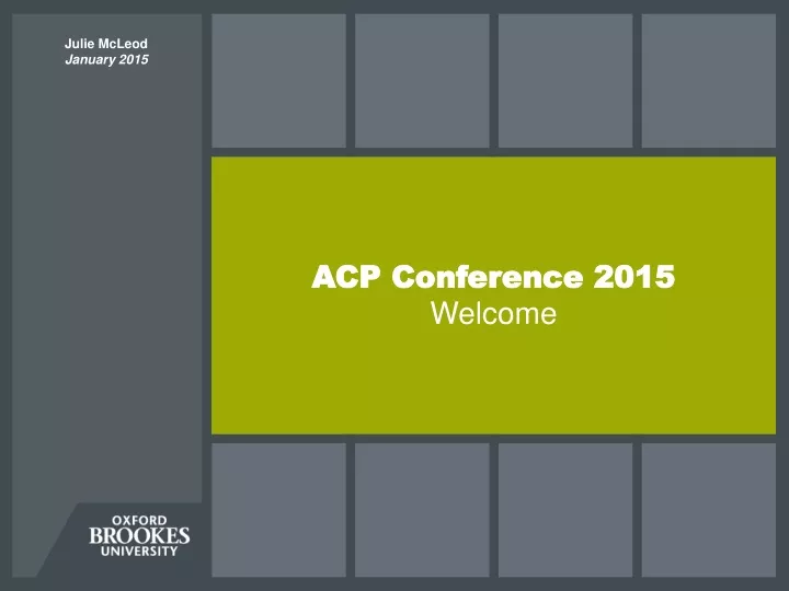 acp conference 2015 welcome