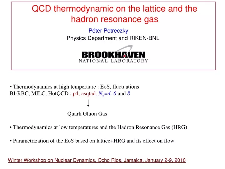 qcd thermodynamic on the lattice and the hadron