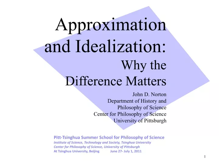 approximation and idealization why the difference matters