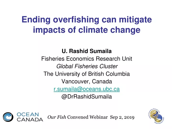 ending overfishing can mitigate impacts of climate change