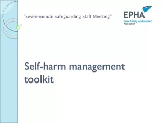 Self-harm management toolkit