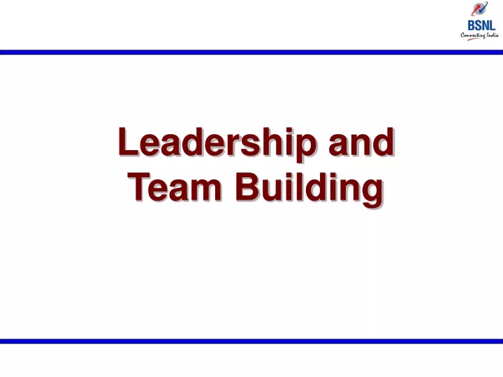 leadership and team building