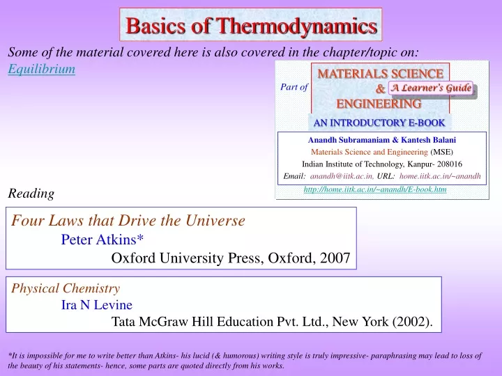 basics of thermodynamics