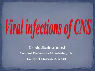 Viral infections of CNS