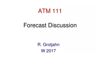 ATM 111 Forecast Discussion