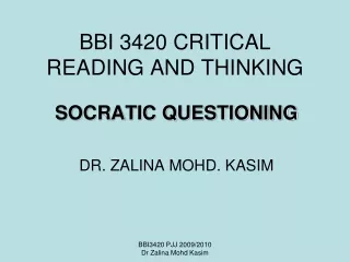 BBI 3420 CRITICAL READING AND THINKING