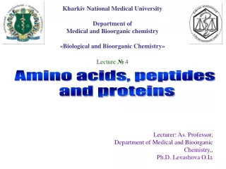 Amino acids, peptides  and proteins