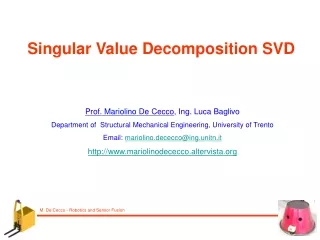 Singular Value Decomposition SVD