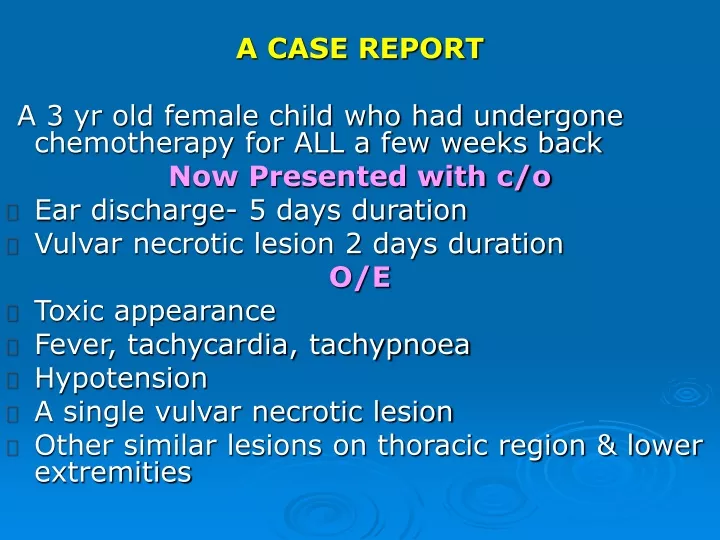 a case report a 3 yr old female child