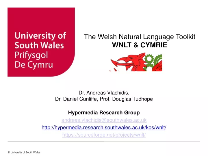 the welsh natural language toolkit wnlt cymrie