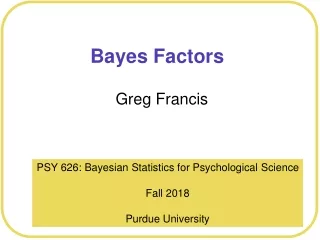 Bayes Factors