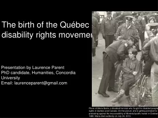 The birth of the Québec  disability rights movement
