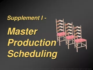 Supplement I - Master Production Scheduling