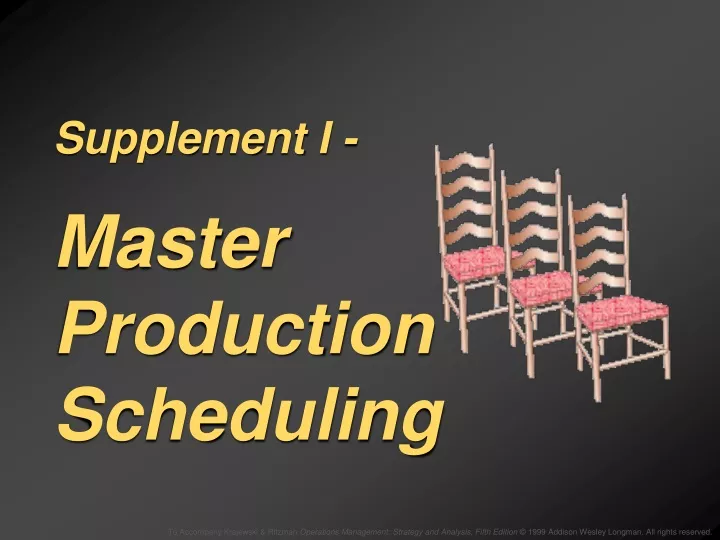 supplement i master production scheduling