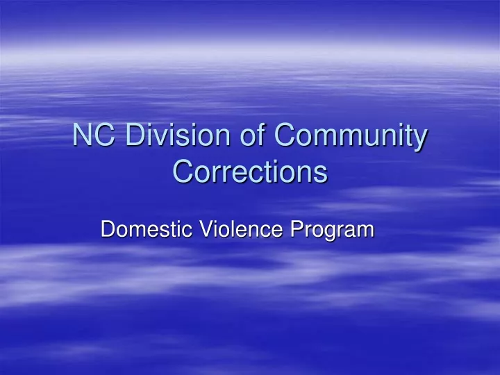nc division of community corrections