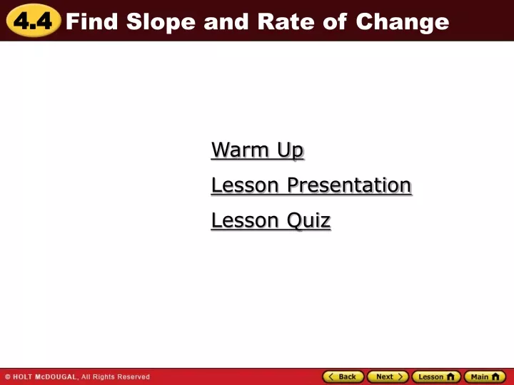 find slope and rate of change