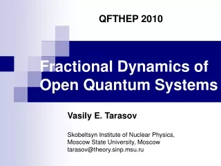 Fractional Dynamics of  Open Quantum Systems