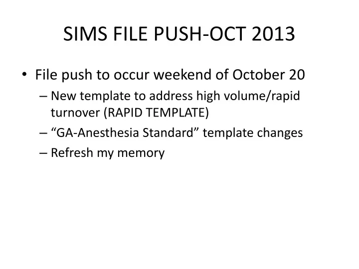sims file push oct 2013