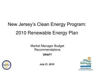 New Jersey’s Clean Energy Program:  2010 Renewable Energy Plan
