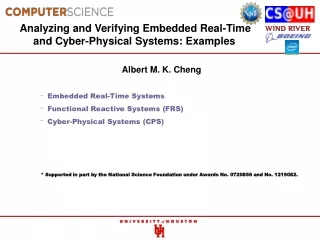 Albert M. K. Cheng Embedded Real-Time Systems  Functional Reactive Systems (FRS)