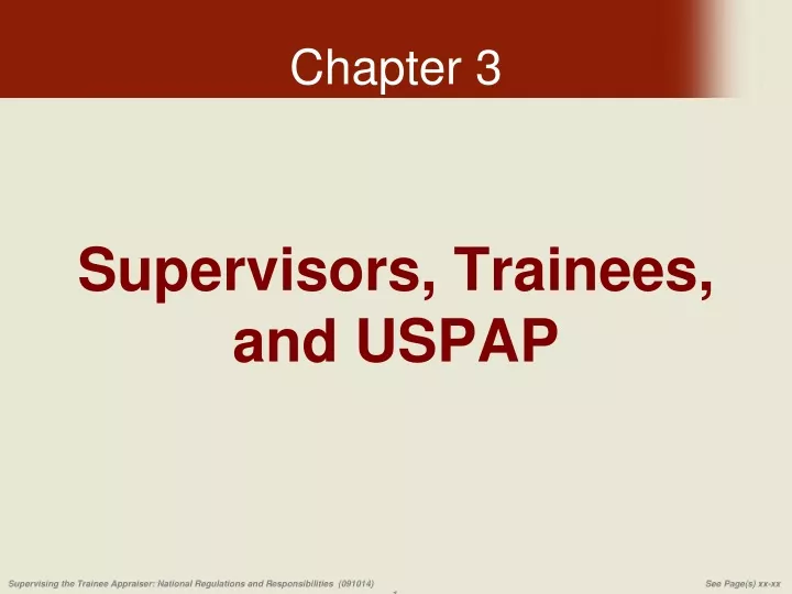 supervisors trainees and uspap