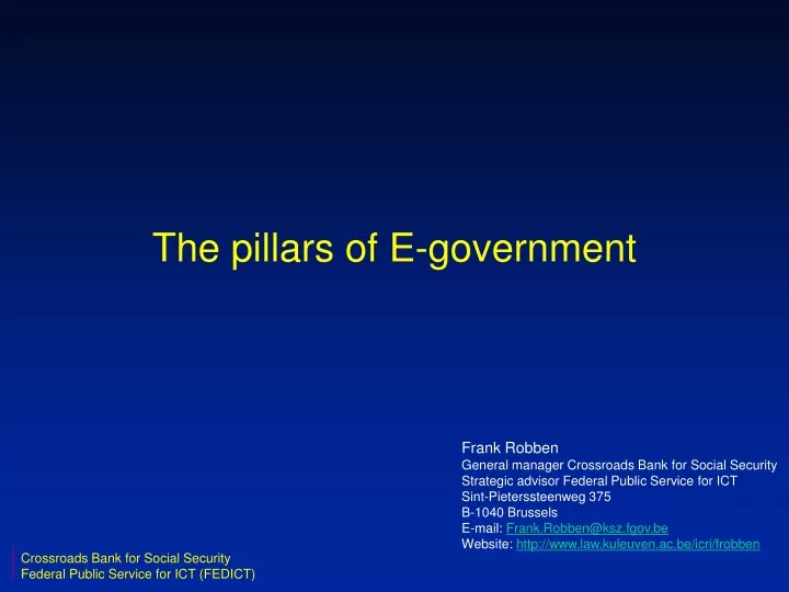 the pillars of e government