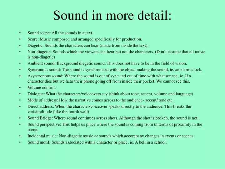 sound in more detail