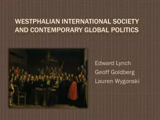 Westphalian International Society and Contemporary Global Politics