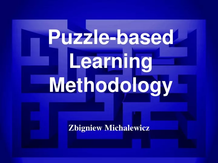 puzzle based learning methodology