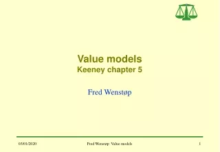 Value models Keeney chapter 5