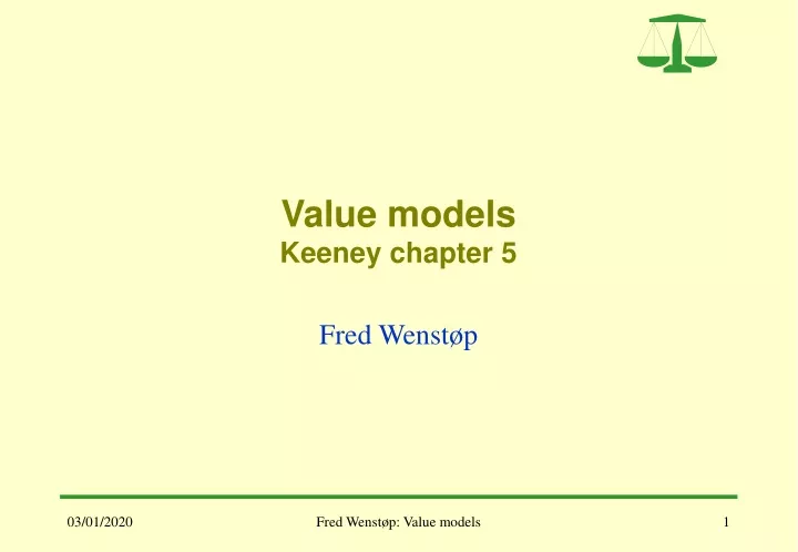 value models keeney chapter 5