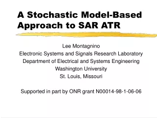 A Stochastic Model-Based Approach to SAR ATR