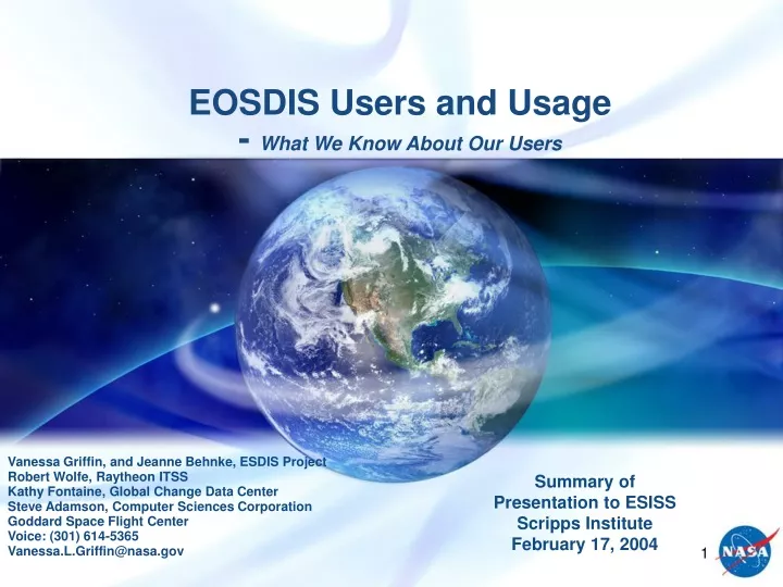 eosdis users and usage what we know about our users