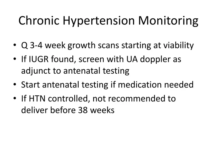 chronic hypertension monitoring