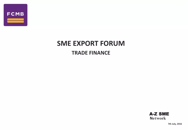sme export forum trade finance