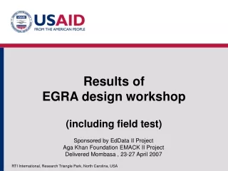 Results of  EGRA design workshop (including field test)