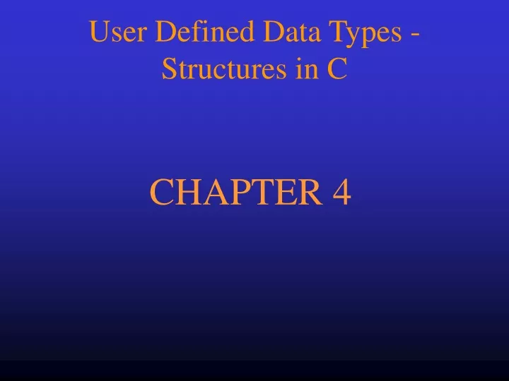 user defined data types structures in c