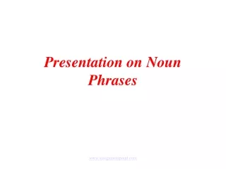 Presentation on Noun Phrases