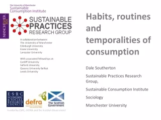 Habits, routines and temporalities of consumption