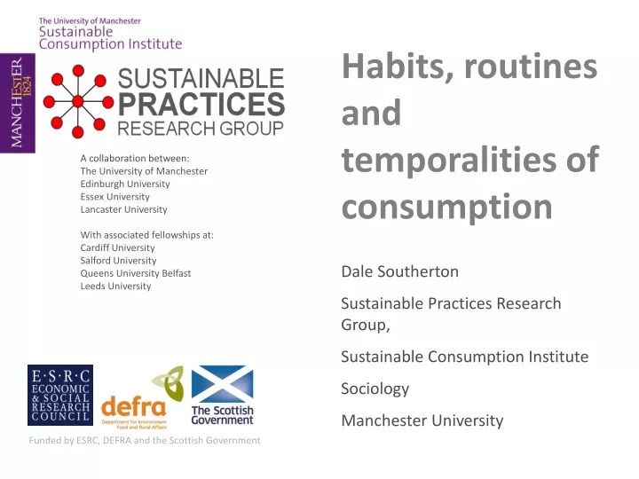habits routines and temporalities of consumption