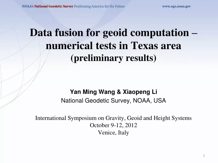 data fusion for geoid computation numerical tests in texas area preliminary results