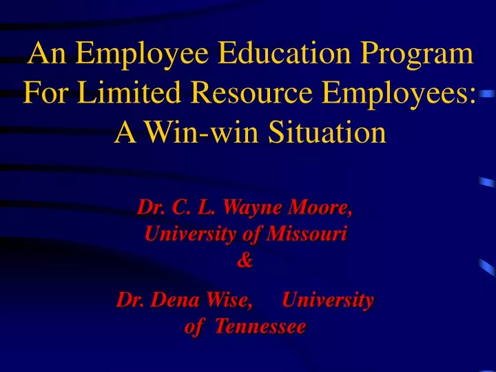 an employee education program for limited