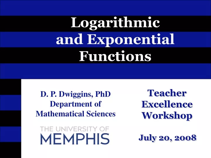 logarithmic and exponential functions