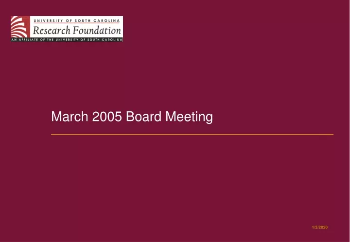 march 2005 board meeting