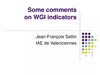Some comments  on WGI indicators