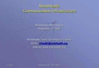 MobiHealth Communication Infrastructure