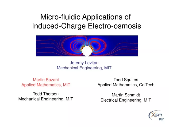 micro fluidic applications of induced charge